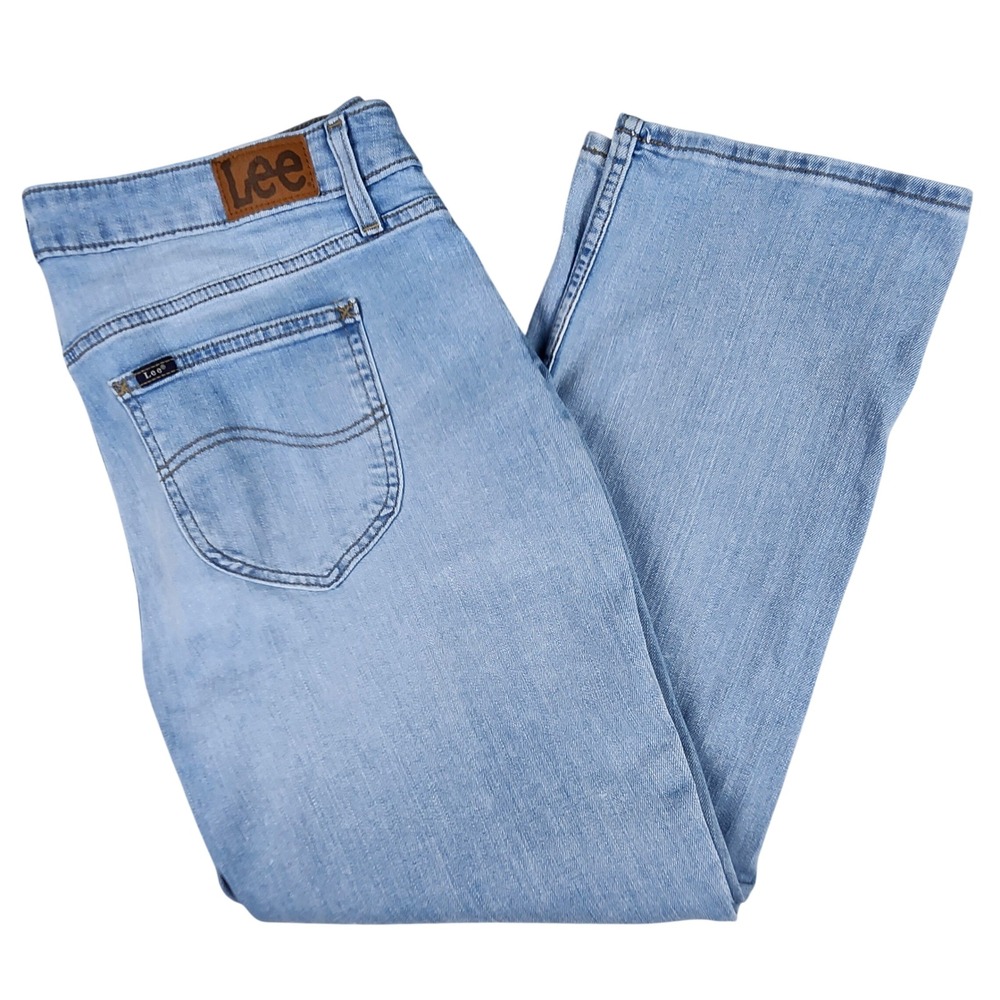 Lee Jeans Womens‎ 18P Blue Denim Straight Leg Stretch Casual